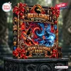 Front view of the Mortal Kombat 35th Anniversary Advent Calendar box decorated with red ribbons.