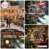 Collage view of National Lampoon's Christmas Vacation Christmas Ornament featuring movie scenes.
