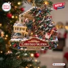 Closeup of National Lampoon's Christmas Vacation Christmas Ornament hanging on a tree.
