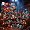 Front view of Nendoroid Hatsune Miku Halloween Advent Calendar with multiple miniature figures displayed on shelves.