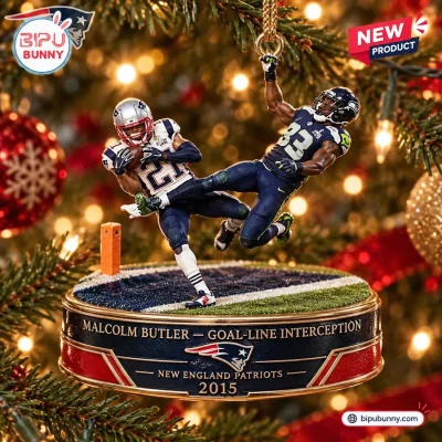 New England Patriots Malcolm Butler Christmas Ornament