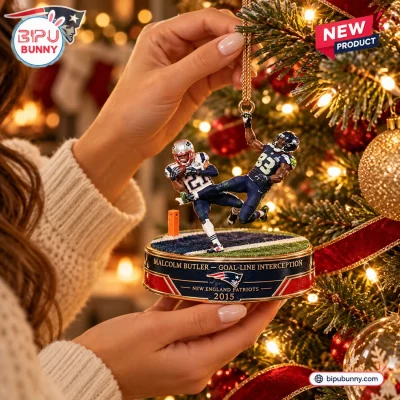 New England Patriots Malcolm Butler Christmas Ornament