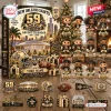 Front view of New Orleans Saints 59th Anniversary Advent Calendar packaging and figurines.