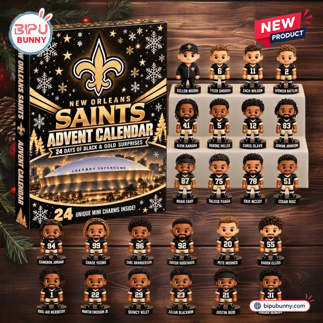 New Orleans Saints Advent Calendar Mini Figurine Set New Orleans Saints Advent Calendar Mini Figurine Set