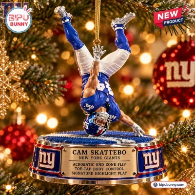 New York Giants Cam Skattebo Christmas Ornament