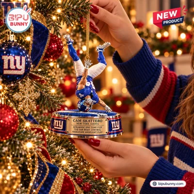 New York Giants Cam Skattebo Christmas Ornament