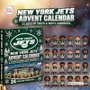 Front view of New York Jets Advent Calendar with mini figurines and stadium graphic.