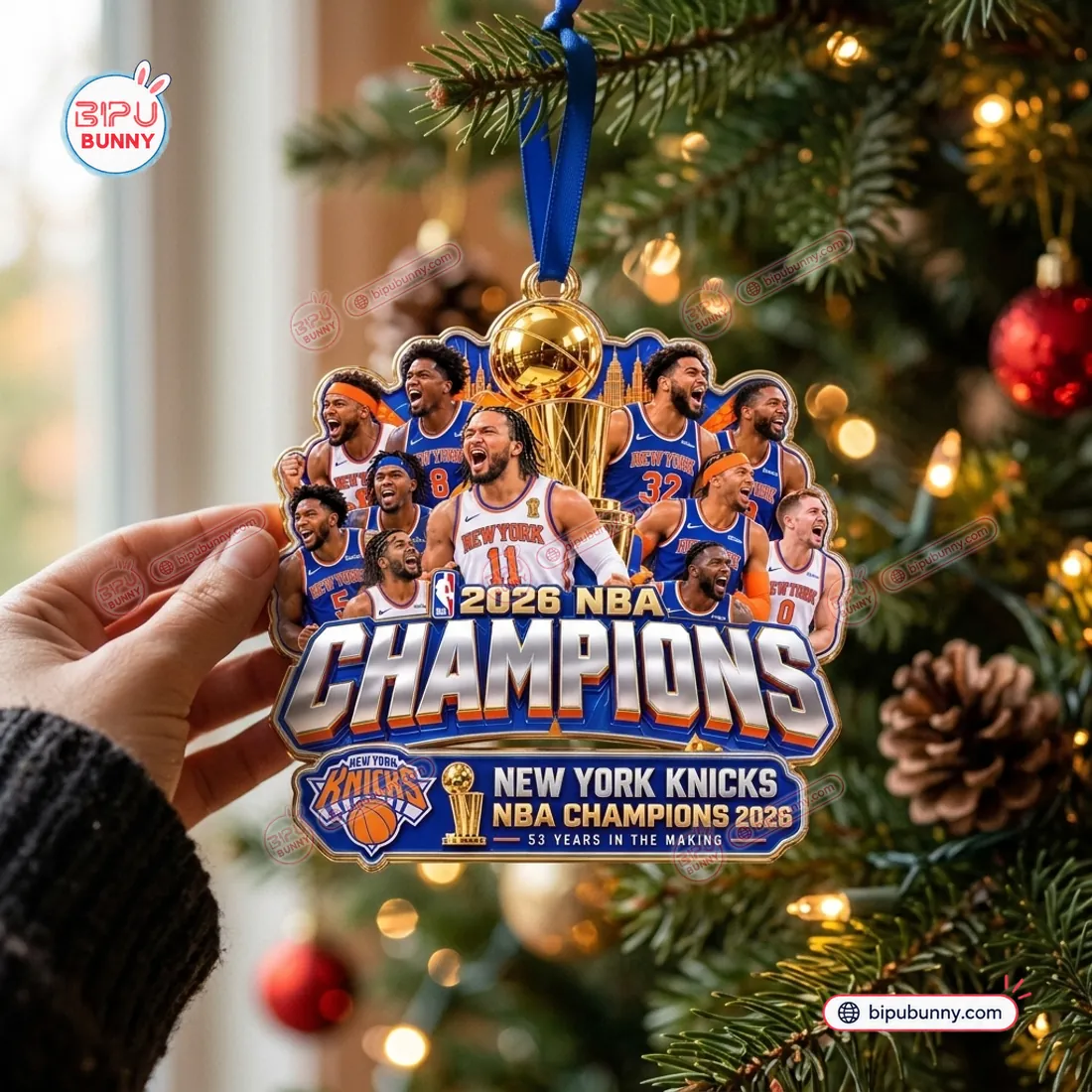 New York Knicks 2026 NBA Champions Christmas Ornament New York Knicks 2026 NBA Champions Christmas Ornament