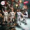 Four baseball player figurines hanging as ornaments against a pine tree background for the New York Yankees 2026 Advent Calendar.