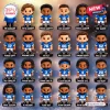 Collection of mini figures for the NFL Los Angeles Chargers Advent Calendar with player names.