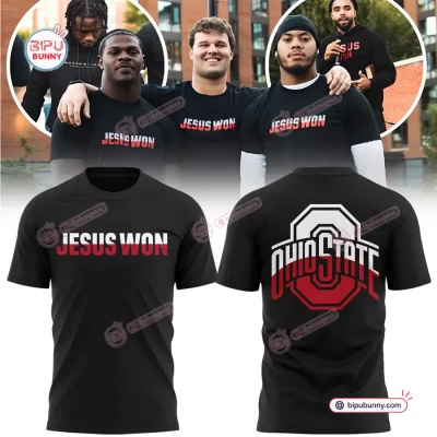 Ohio State Buckeyes Jesus Won Black Shirt Ohio State Buckeyes Jesus Won Black Shirt