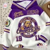 Front view of an Omega Psi Phi Bulldog purple white hoodie with fraternity crest and 1911 text.
