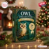 Front view of Owl Collection Advent Calendar box featuring a perched owl and golden text against a dark green background.