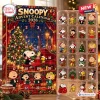 Front view of Peanuts Snoopy 2026 Advent Calendar box and a clear plastic tray displaying character ornaments.