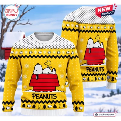 Peanuts Snoopy Yellow Ugly Christmas Sweater