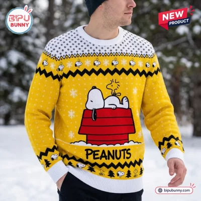Peanuts Snoopy Yellow Ugly Christmas Sweater