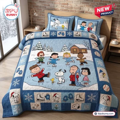 Peanuts Winter Skating Friends Bedding Set