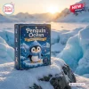 Front view of the Penguin Ocean Acrylic Advent Calendar box sitting on a snowy mountain against an icy sunset background.