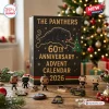Front view of Penrith Panthers 60th Anniversary Advent Calendar displayed with mini collectible figures on a wooden table.