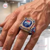 Closeup of Pepsi 133rd Anniversary 1893 - 2026 Ring worn on a hand.