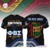 Front and back views of a black t-shirt featuring Juneteenth and Phi Beta Sigma graphics.
