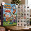 Front view of Phineas and Ferb Advent Calendar Blind Box with 24 numbered blister pack ornaments.