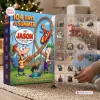 Front view of a Phineas and Ferb advent calendar blind box set with 24 numbered ornament compartments.