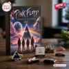 Front view of Pink Floyd Advent Calendar 2027 box with music legend figurines displayed on a table.