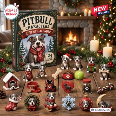 Pitbull Dog Characters Christmas Advent Calendar