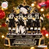 Rear view of four hockey player figurines with text 2025 Farewell Tour Ornament against a blurred holiday light background.