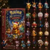 Front view of the Pokemon 30th Anniversary 2026 Advent Calendar box alongside twenty-four numbered holiday figurines.