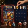 Front view of the Pokémon 30th Anniversary 2026 Advent Calendar being opened with holiday figures displayed.