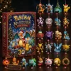 Front view of a red advent calendar box with a Charizard edition 2026 theme and numbered holiday figures.