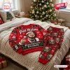 Front view of a Post Malone Christmas Sweater And Jogger Pants Set in red featuring festive holiday graphics.