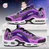 Side view of Prince Purple Air Max Plus Sport Shoes featuring purple and black mesh patterns with white soles.