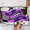 Side view of Prince Purple Air Max Plus Sport Shoes featuring purple and white gradient design with black accents.