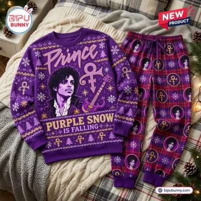 Prince Purple Ugly Christmas Sweater Jogger Set