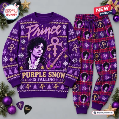 Prince Purple Ugly Christmas Sweater Jogger Set