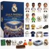 Front view of the Real Madrid Los Blancos Santiago Bernabeu 2026 Advent Calendar box with miniature figures and memorabilia.