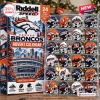 Front view of the Riddell Denver Broncos Mini Helmet Advent Calendar with twenty-four miniature football helmets in a clear case.
