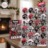 Front view of Riddell Georgia Bulldogs Mini Helmet Advent Calendar with display case.