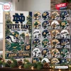 Front view of Riddell Notre Dame Fighting Irish Mini Helmet Advent Calendar with display case.