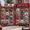 Open view of the Riddell San Francisco 49ers Mini Helmet Advent Calendar displaying 24 collectible team helmets.