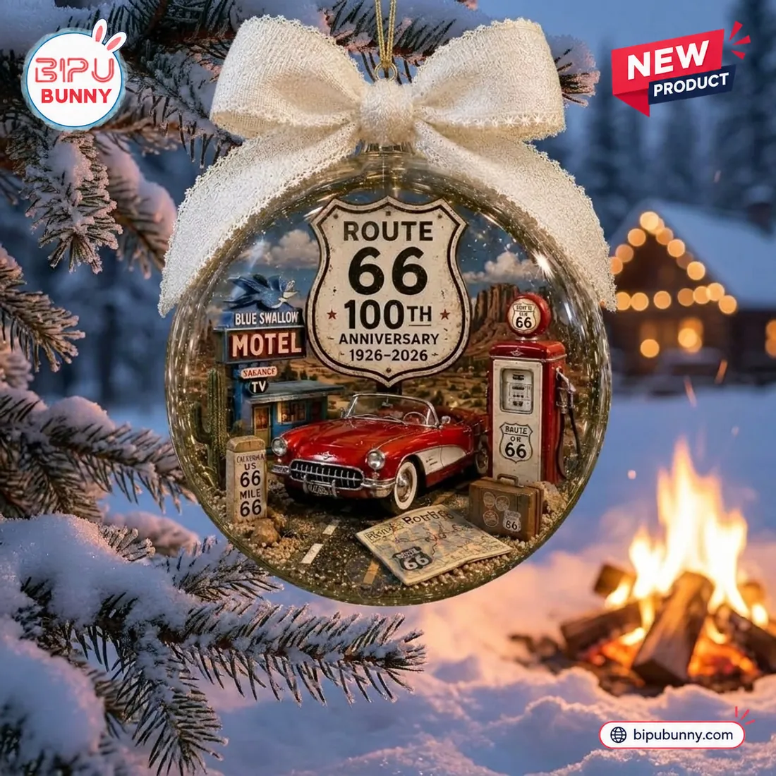Route 66 100th Anniversary Christmas Ornament Route 66 100th Anniversary Christmas Ornament