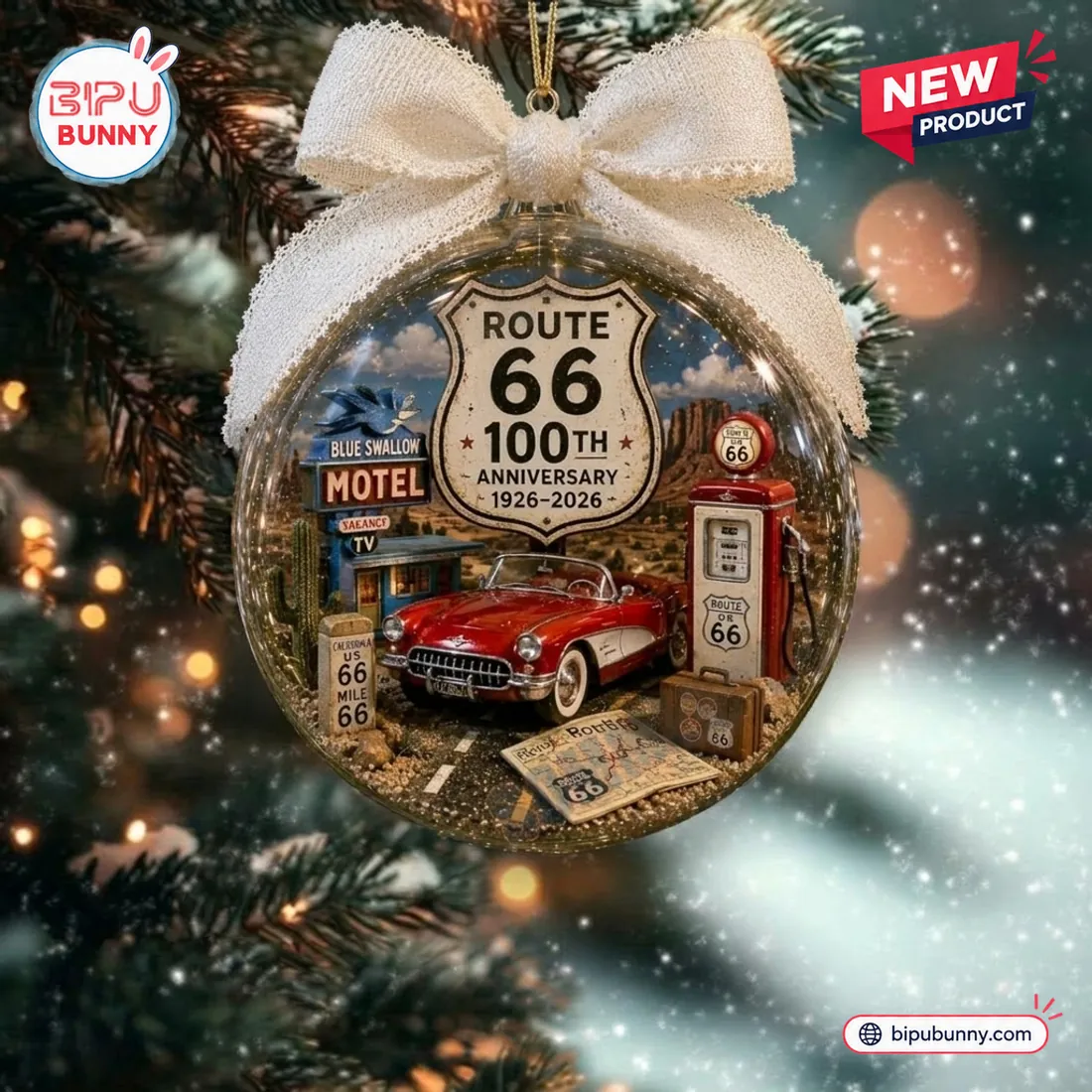 Route 66 100th Anniversary Christmas Ornament Route 66 100th Anniversary Christmas Ornament