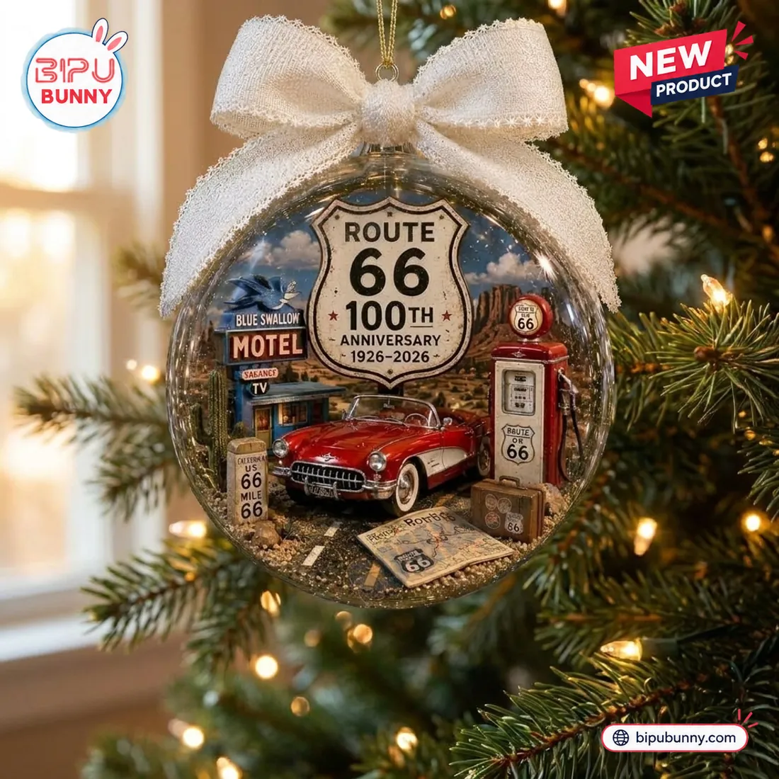 Route 66 100th Anniversary Christmas Ornament Route 66 100th Anniversary Christmas Ornament