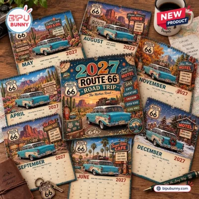 Route 66 Road Trip 2027 Wall Calendar