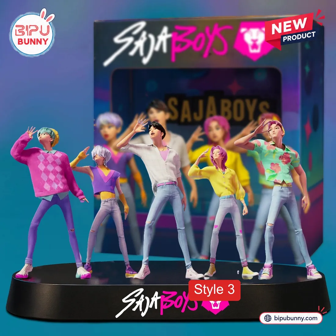 Style 3 Saja Boys Kpop Demon Hunters PVC Toy Figurine five-member colorful K-pop idol outfit set
