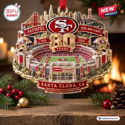 San Francisco 49ers 80th Anniversary Christmas Ornament