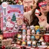 Front view of Sanrio Hello Kitty Christmas Advent Calendar with twenty-four miniature holiday figurines.